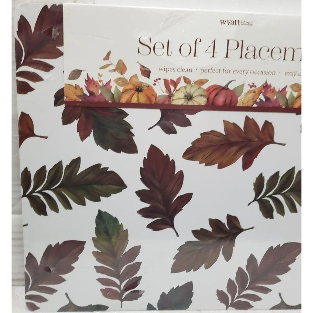 Set of 4 Printed Hard Placemats with Cork Back (12